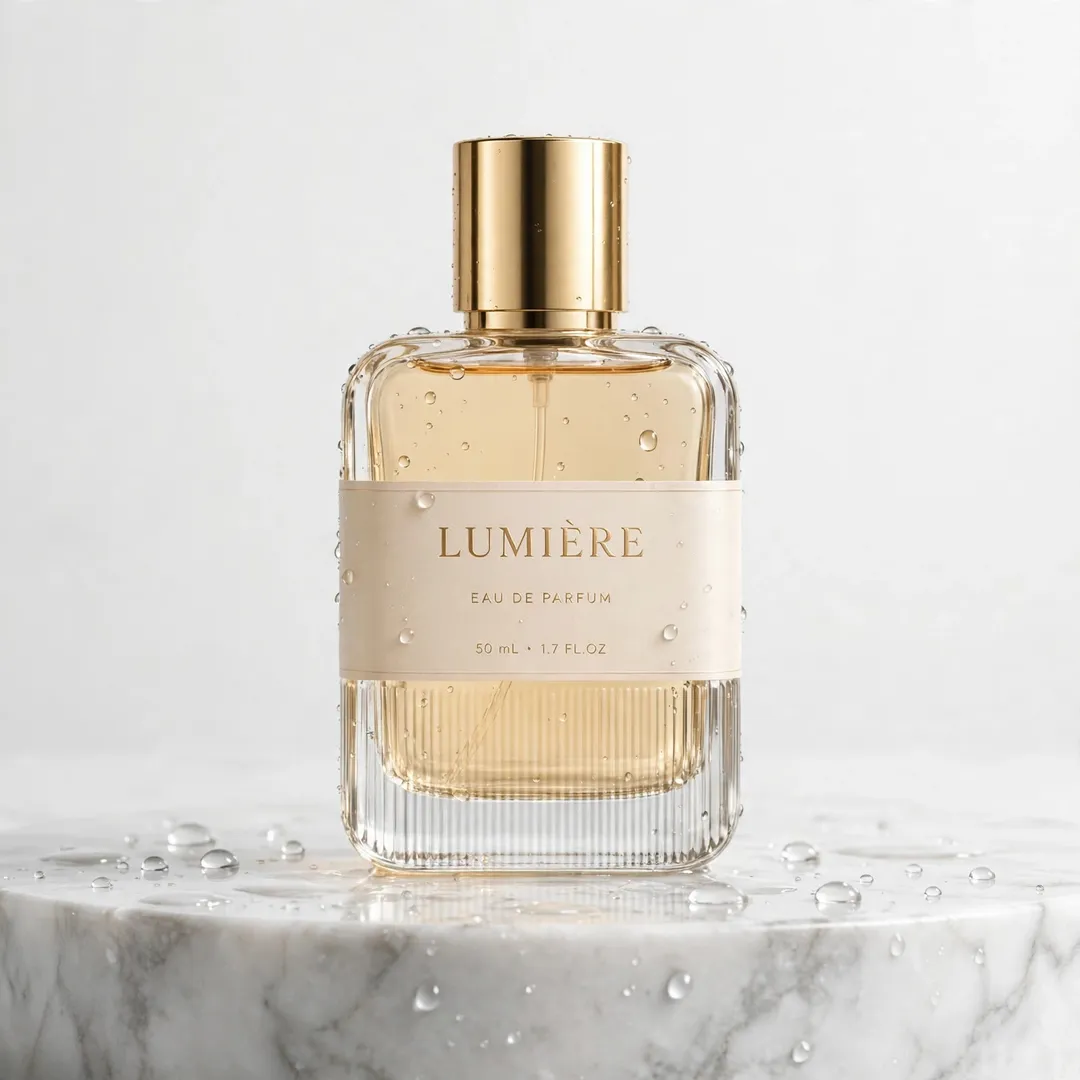 AI product photo generation: perfume advertising hero image, studio quality without a studio